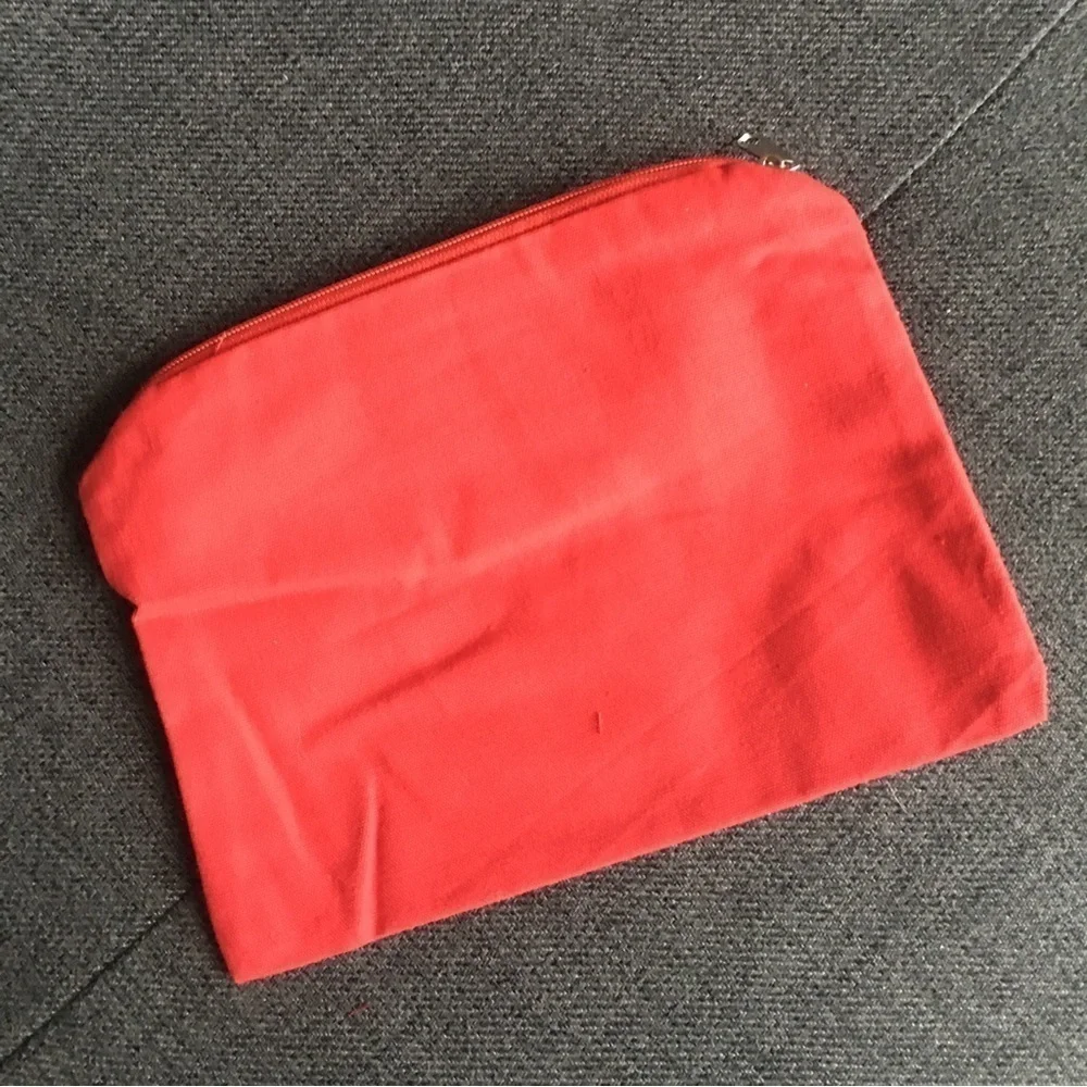 “Sparkle Every Day” Makeup Bag, Travel Pouch, Red, White